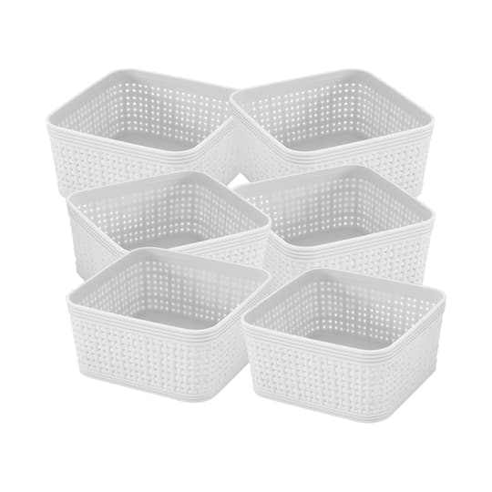 Simplify White Square Organizing Baskets, 6ct.